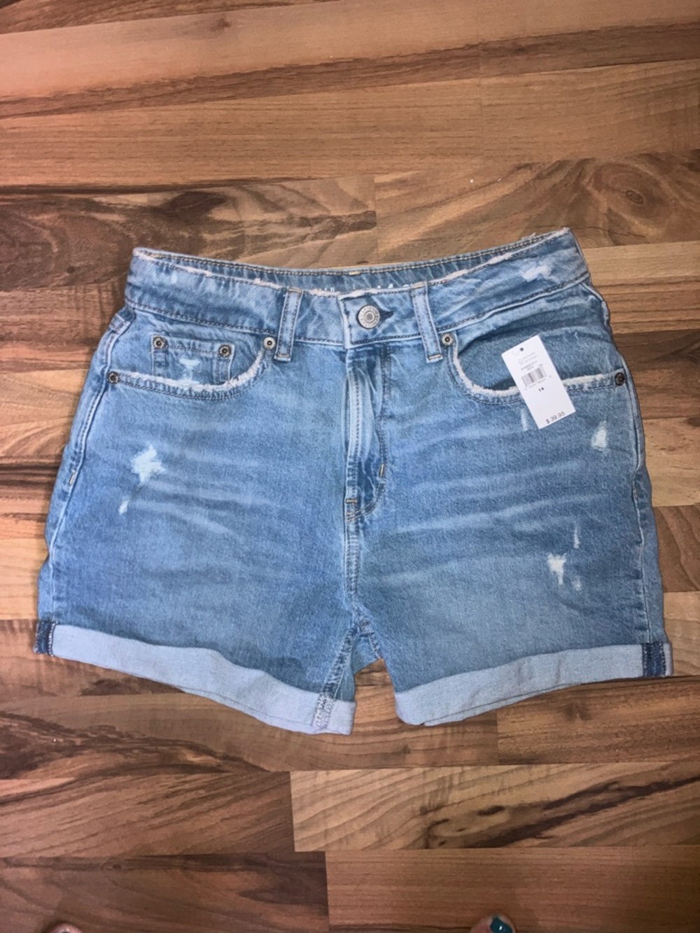 Gap Kids Jean denim girlfriend short high rise cuffed Girls  sz 14 NWT